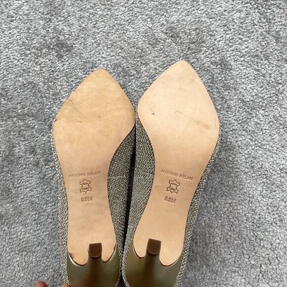 Antonio Melani Gold Sparkle Metallic Pointed Toe Heel Pump Womens 8.5M Elegant - Picture 11 of 14